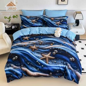 5 D Спален комплект от 100% памук с чаршаф с ластик,6 части