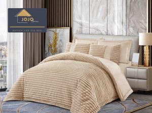 Луксозен спален комплект със завивка тип „Заешка козина“ , 6 части,с ластик