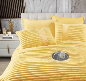 Луксозен спален комплект със завивка тип „Заешка козина“ , 6 части,с ластик