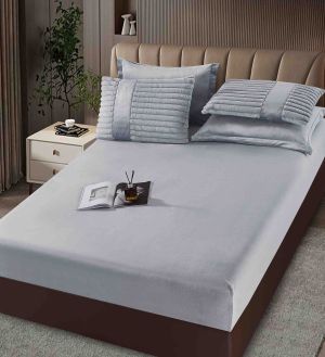 Луксозен спален комплект със завивка тип „Заешка козина“ , 6 части,с ластик