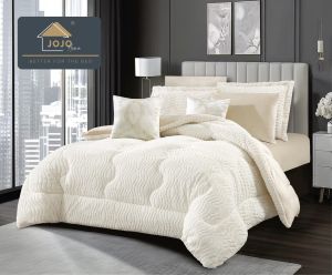 Луксозен спален комплект със завивка от кадифе и плюш тип „Заешка козина“ – 6 части