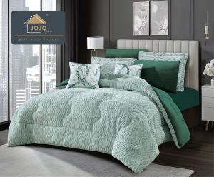 Луксозен спален комплект със завивка от кадифе и плюш тип „Заешка козина“ – 6 части