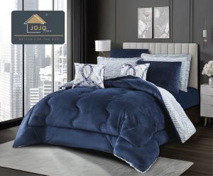 Луксозен спален комплект със завивка от кадифе и плюш тип „Заешка козина“ – 6 части