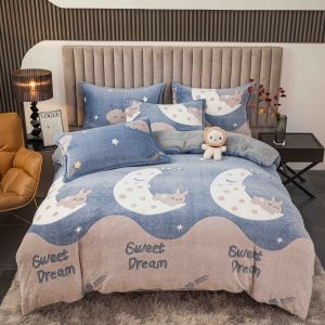 Плюшен комплект с ластик 160х200см, 4 части ,100% полиестер