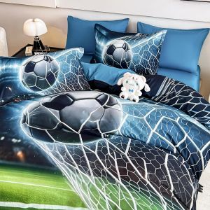 5 D Спален комплект от 100% памук с чаршаф с ластик,6 части