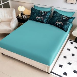 5 D Спален комплект от 100% памук с чаршаф с ластик,6 части