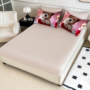 5 D Спален комплект от 100% памук с чаршаф с ластик,6 части