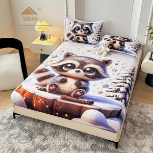 5D Чаршаф с ластик 160/200см + 2бр. калъфки за възглавници,100% памук