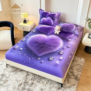 5D Чаршаф с ластик 160/200см + 2бр. калъфки за възглавници,100% памук