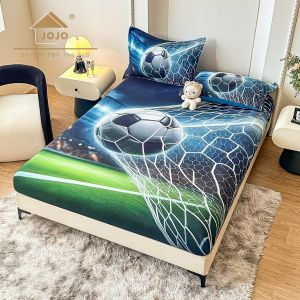 5D Чаршаф с ластик 160/200см + 2бр. калъфки за възглавници,100% памук