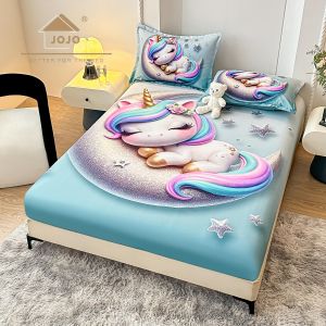 5D Чаршаф с ластик 160/200см + 2бр. калъфки за възглавници,100% памук