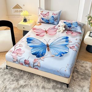 5D Чаршаф с ластик 160/200см + 2бр. калъфки за възглавници,100% памук