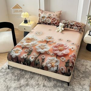 5D Чаршаф с ластик 160/200см + 2бр. калъфки за възглавници,100% памук