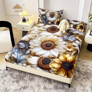 5D Чаршаф с ластик 160/200см + 2бр. калъфки за възглавници,100% памук