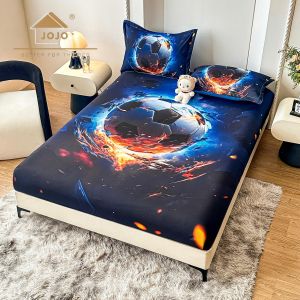 5D Чаршаф с ластик 160/200см + 2бр. калъфки за възглавници,100% памук