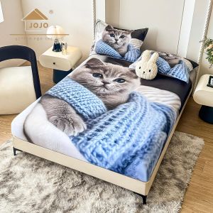 5D Чаршаф с ластик 160/200см + 2бр. калъфки за възглавници,100% памук