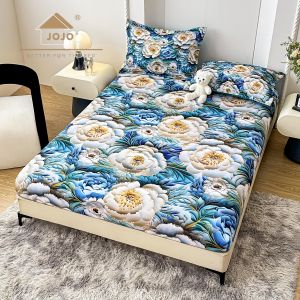 5D Чаршаф с ластик 160/200см + 2бр. калъфки за възглавници,100% памук