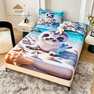 5D Чаршаф с ластик 160/200см + 2бр. калъфки за възглавници,100% памук