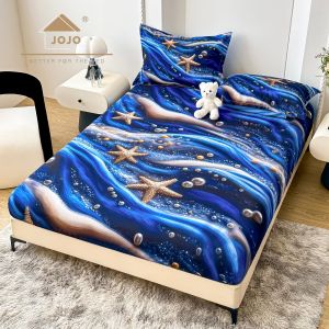 5D Чаршаф с ластик 160/200см + 2бр. калъфки за възглавници,100% памук