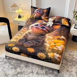 5D Чаршаф с ластик 160/200см + 2бр. калъфки за възглавници,100% памук