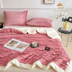 Луксозно плюшено одеяло + 2 бр. калъфки за възглавници,100% полиестер