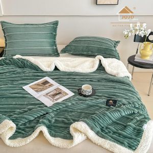 Луксозно плюшено одеяло + 2 бр. калъфки за възглавници,100% полиестер