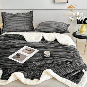 Луксозно плюшено одеяло + 2 бр. калъфки за възглавници,100% полиестер