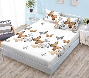 Чаршаф с ластик + 2 бр. калъфки ,100% памук от 3 части 