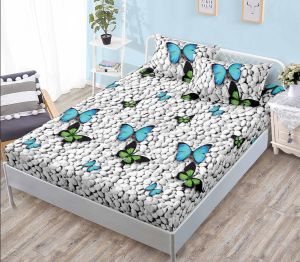 Чаршаф с ластик + 2 бр. калъфки ,100% памук от 3 части 