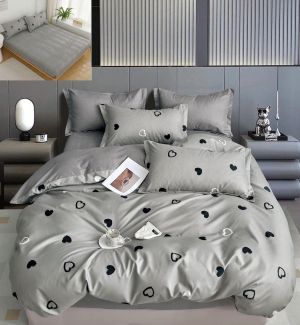 Спален комплект от 100% памук с чаршаф с ластик,6 части