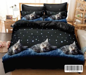 Спален комплект от 100% памук с чаршаф с ластик,6 части