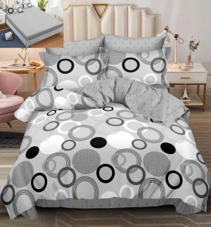 Спален комплект от 100% памук с чаршаф с ластик,6 части