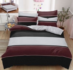 Спален комплект от 100% памук с чаршаф с ластик,6 части