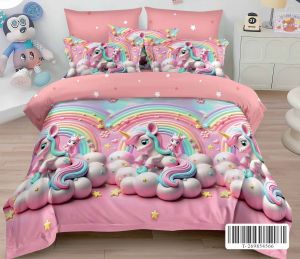 Спален комплект от 100% памук с чаршаф с ластик,6 части