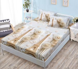 Чаршаф с ластик 160×200 см + 2 калъфки за възглавници – Поликотън