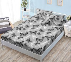 Чаршаф с ластик 160×200 см + 2 калъфки за възглавници – Поликотън