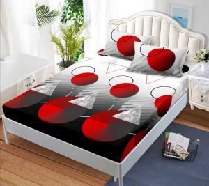 Чаршаф с ластик 160×200 см + 2 калъфки за възглавници – Поликотън