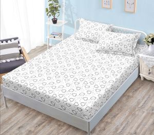 Чаршаф с ластик 160×200 см + 2 калъфки за възглавници – Поликотън