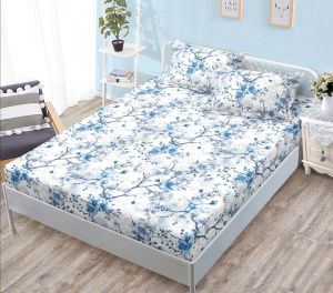 Чаршаф с ластик 160×200 см + 2 калъфки за възглавници – Поликотън