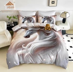 5 D Спален комплект от 100% памук с чаршаф с ластик,6 части