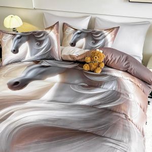 5 D Спален комплект от 100% памук с чаршаф с ластик,6 части