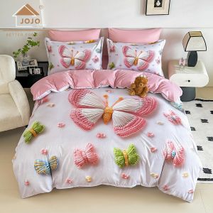 5 D Спален комплект от 100% памук с чаршаф с ластик,6 части