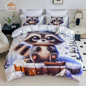 5 D Спален комплект от 100% памук с чаршаф с ластик,6 части