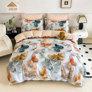 5 D Спален комплект от 100% памук с чаршаф с ластик,6 части