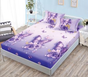 Чаршаф с ластик 160×200 см + 2 калъфки за възглавници – Поликотън