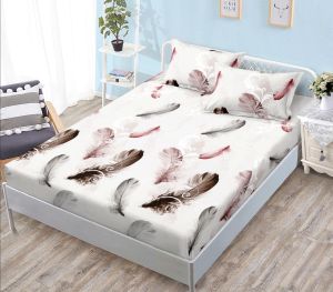 Чаршаф с ластик 160×200 см + 2 калъфки за възглавници – Поликотън