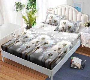 Чаршаф с ластик 160×200 см + 2 калъфки за възглавници – Поликотън