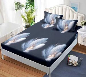 Чаршаф с ластик 160×200 см + 2 калъфки за възглавници – Поликотън