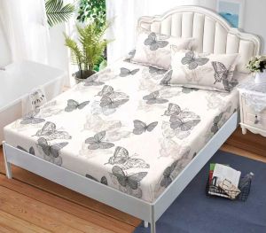 Чаршаф с ластик 160×200 см + 2 калъфки за възглавници – Поликотън