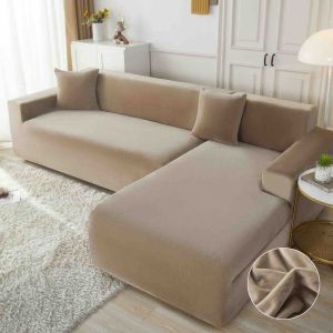 Kалъф за ъглов диван от кадифе + подарък 2бр.калъфки за възглавници